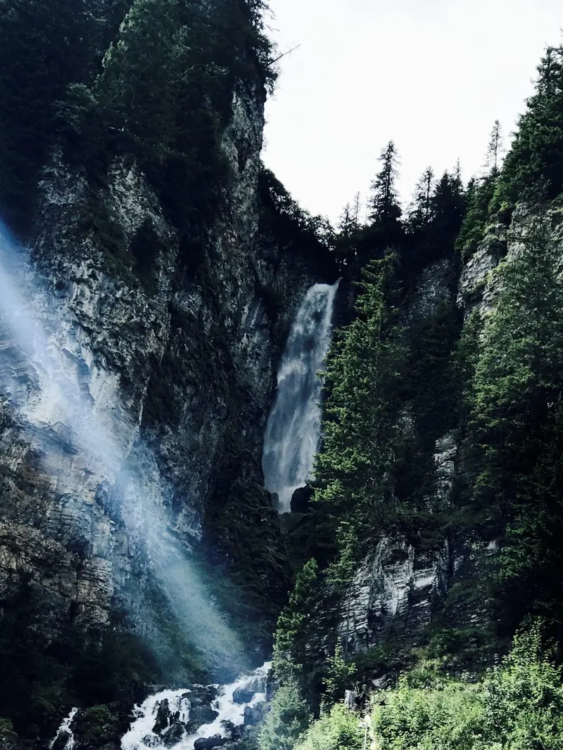 A waterfall in a rocky gorge